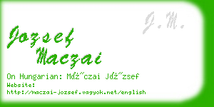 jozsef maczai business card